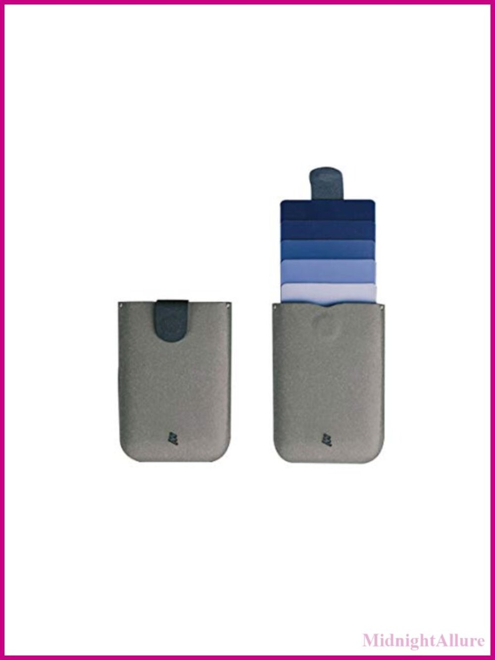 Slim Microfiber Wallet Card Holder Cascading Pull-Tab Holds 6 Cards